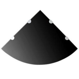 vidaXL Corner Shelf Black Tempered Glass Medium Wall mounting - Macy's
