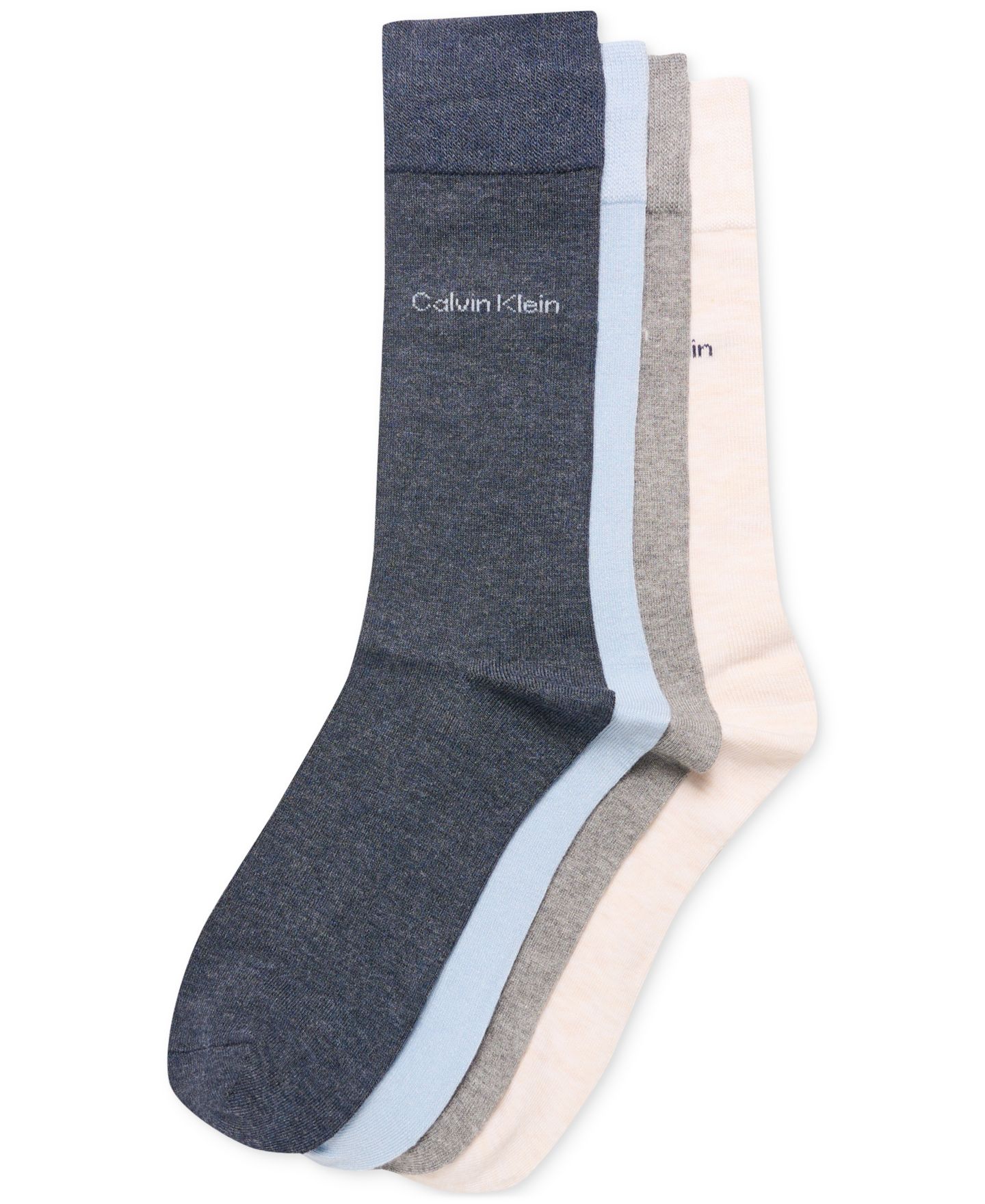 Носки Flat-Knit для мужчин, средней высоты, 4 шт. — Calvin Klein, цвет: Синий / Светлый синий — фото 1