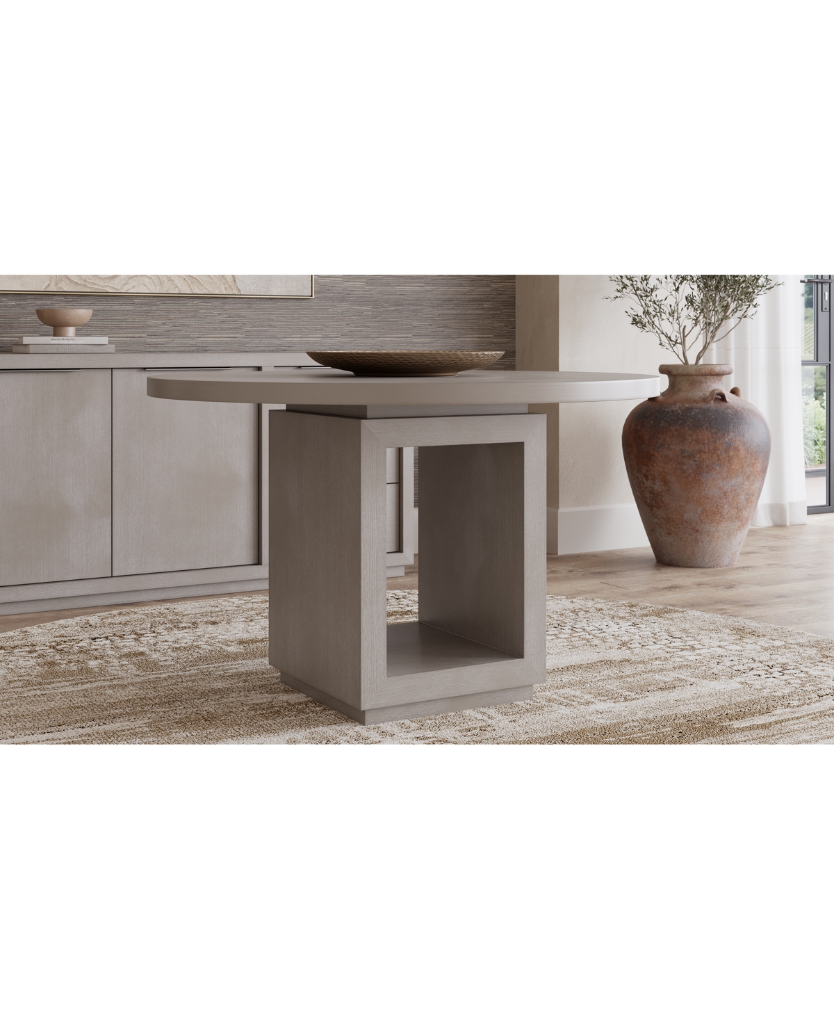 Macy's Tivie Round Dining Table In Grey