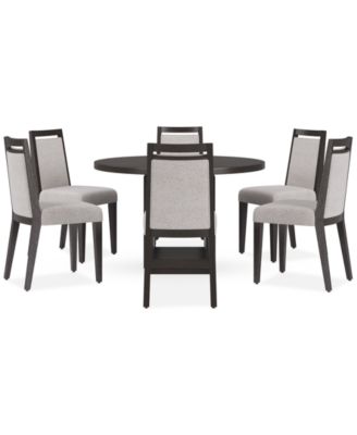 Tivie 7 Pc Dining Set (Round Table + 6 Dining Chairs), Created for Macy's