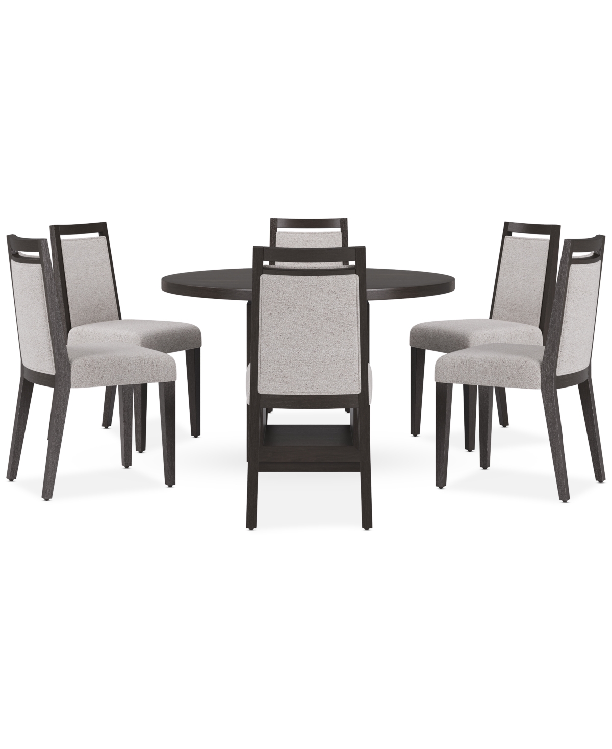 Tivie 7 Pc Dining Set (Round Table + 6 Dining Chairs), Created for Macy's
