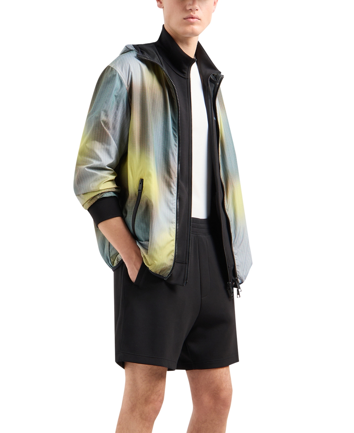 A|X Armani Exchange Men's Regular-Fit Gradient Box Logo Graphic T-Shirt