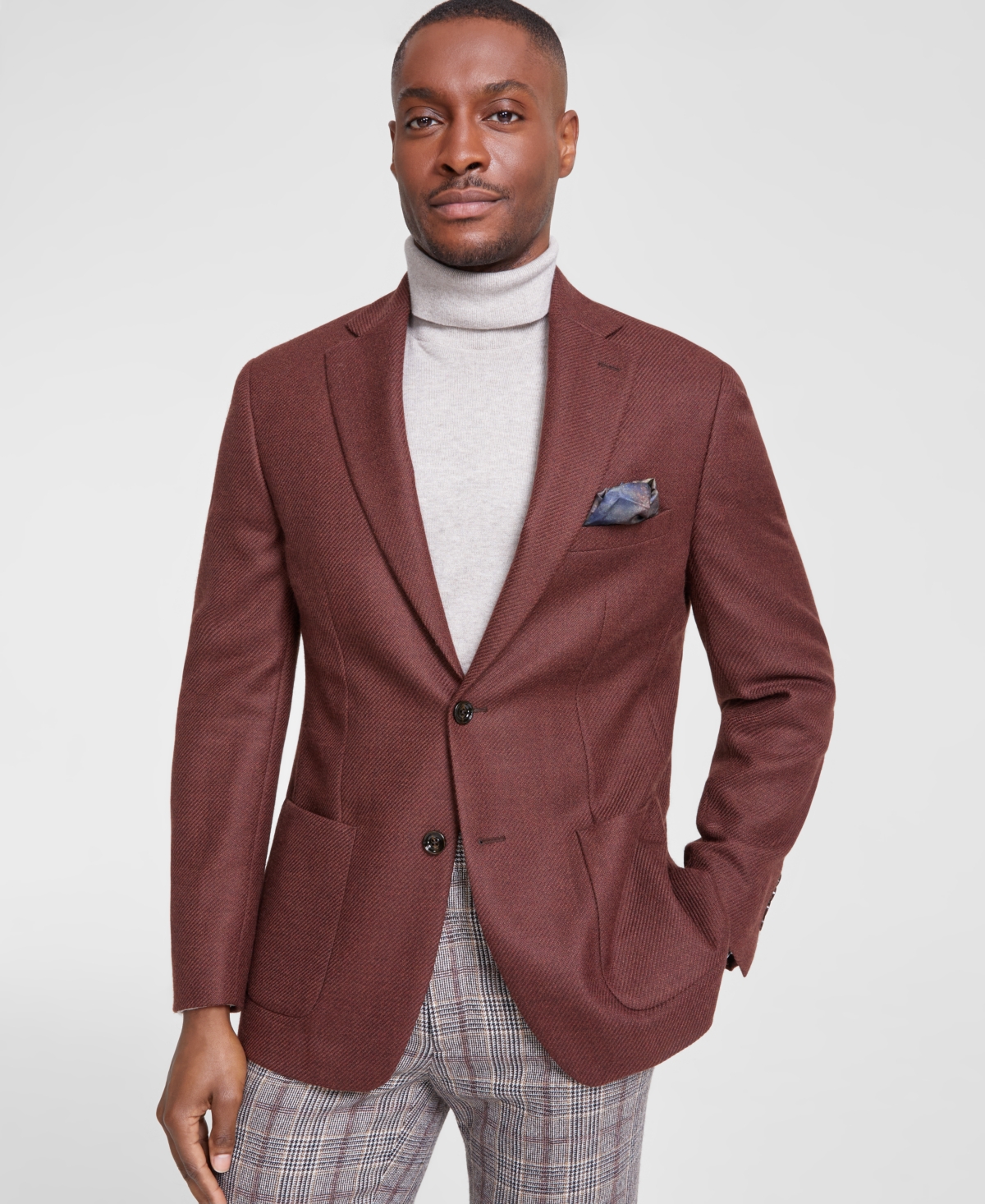 Tallia Men's Slim-Fit Wool Blend Sport Coat - Rust | Smart Closet