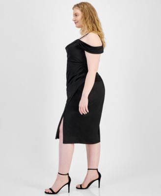 Trendy Plus Size Off-Shoulder Spaghetti-Strap Dress