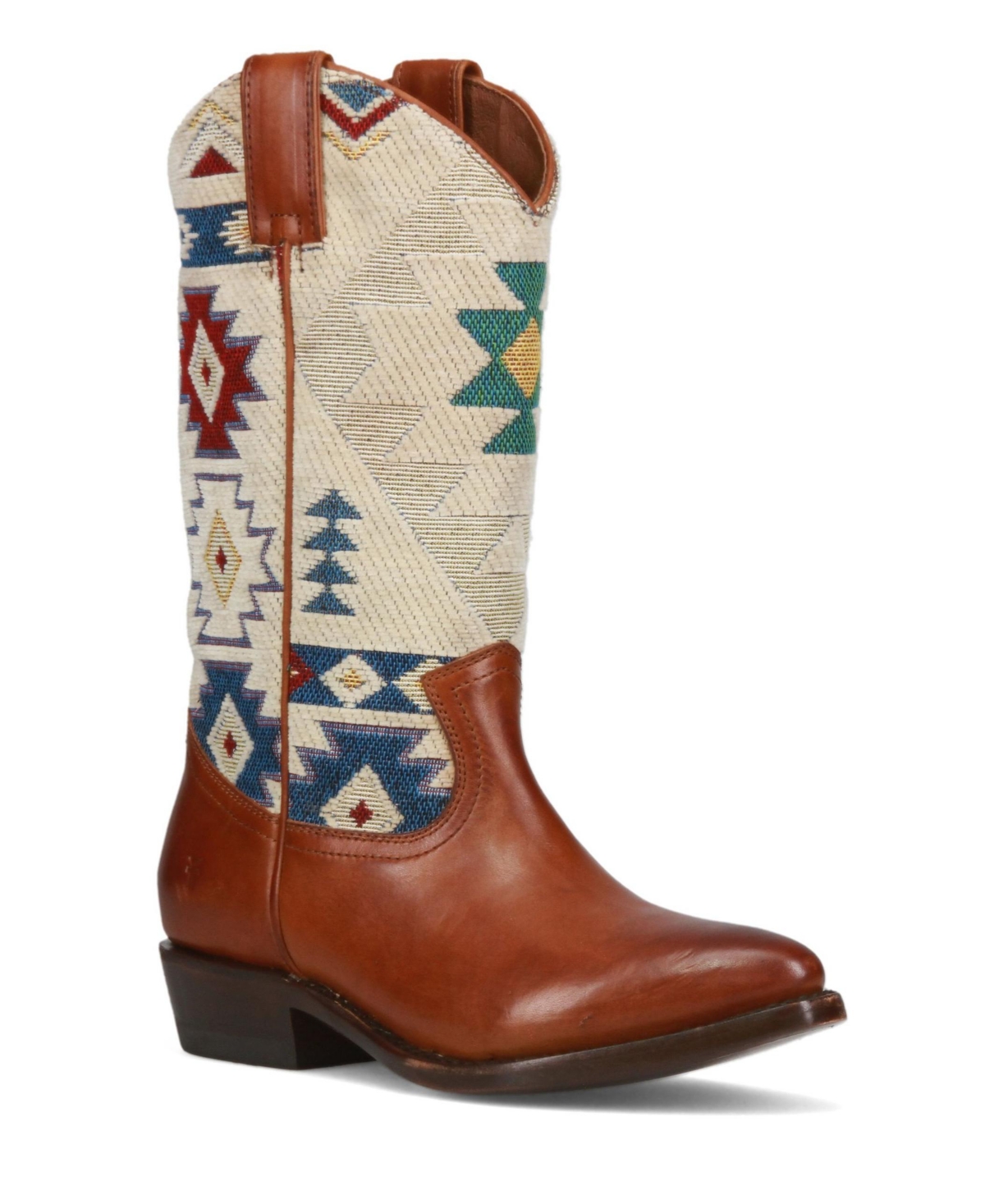 Women's Billy Western Fabric Leather Boots - Caramel Southwest Print