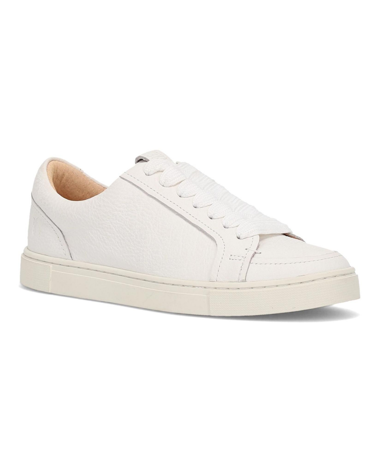Women's Ivy Court Low Lace Up Leather Sneakers - White - Tumbled Leather