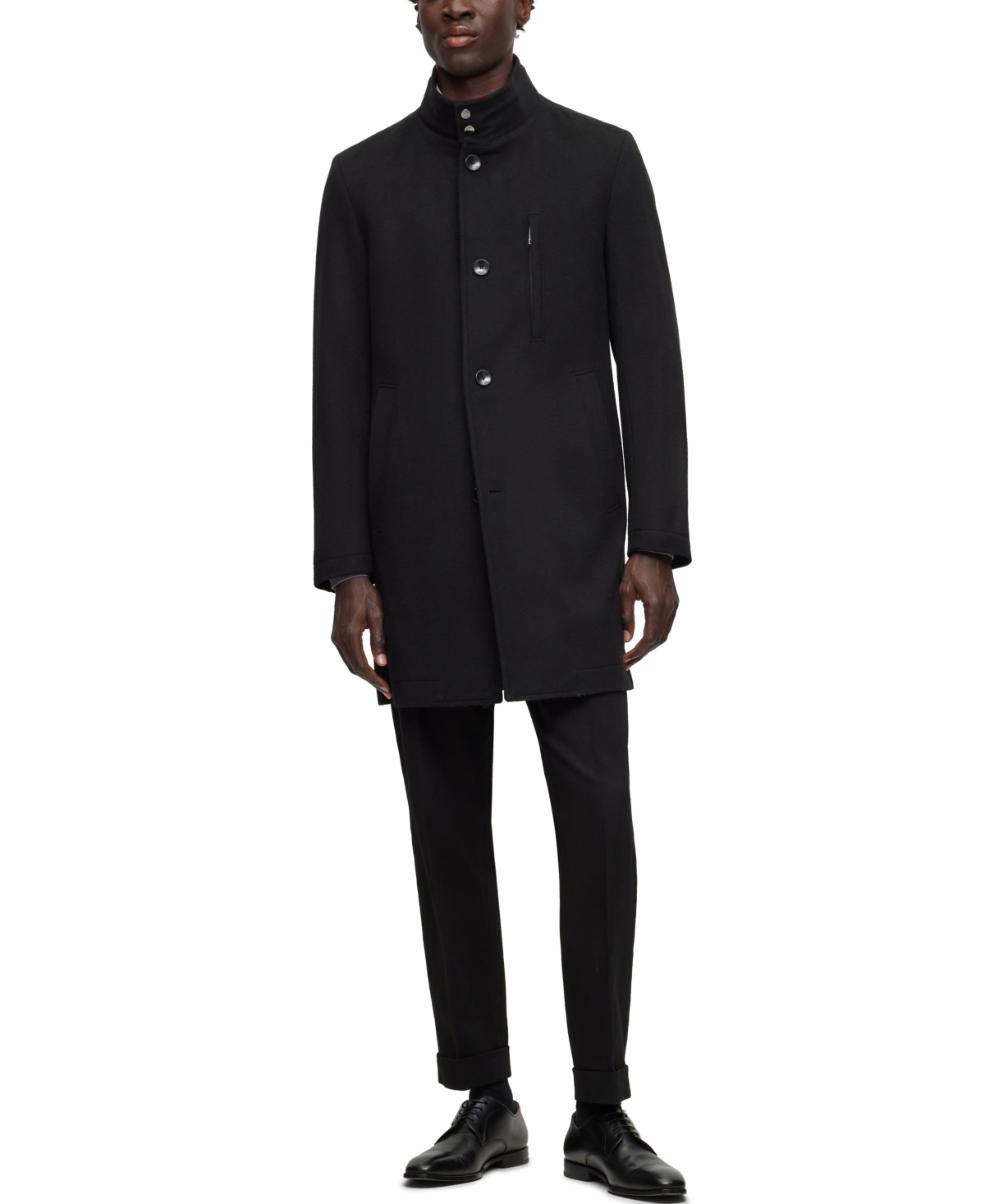 Shop Hugo Boss Boss By  Men's Slim-fit Formal Coat In Black