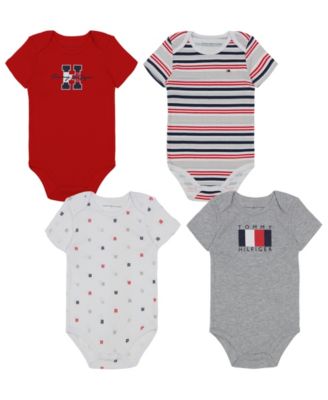 Tommy Hilfiger Baby Boys Signature Short Sleeve Bodysuits Pack of 4 Macy s