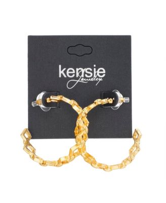 Geometric Cut Out Hoop Earring