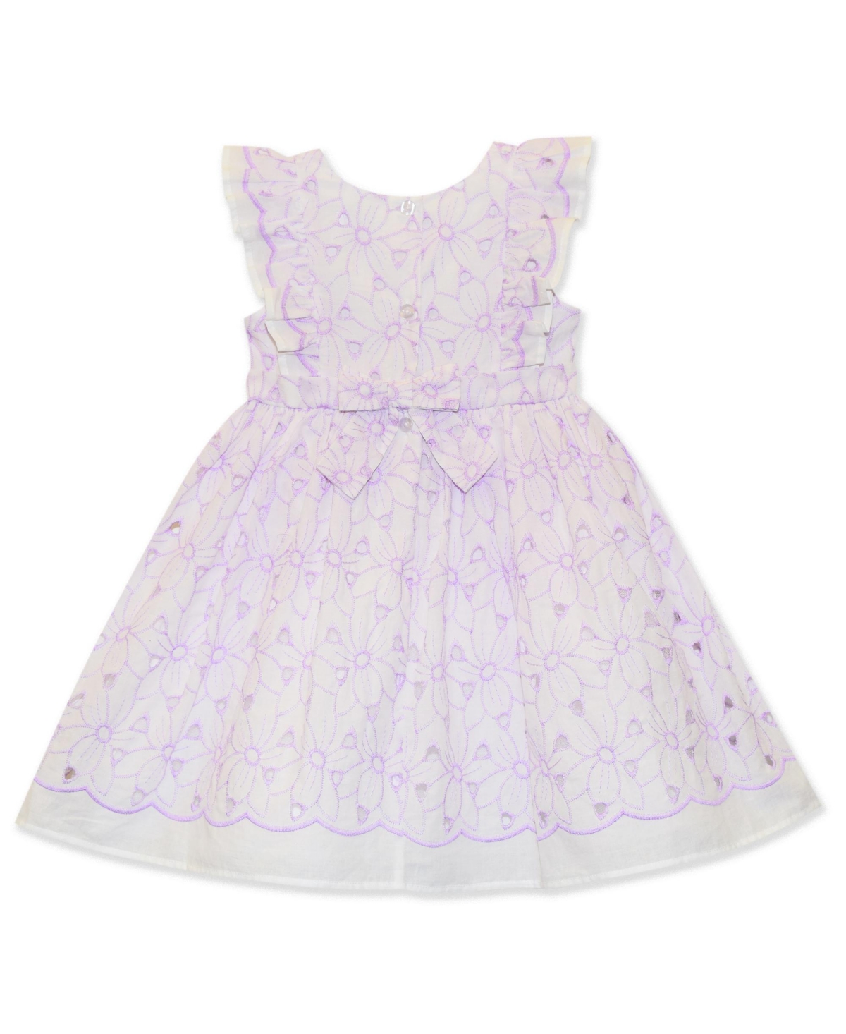 Shop Blueberi Boulevard Baby Girls Floral Eyelet Cotton Dress In Lilac