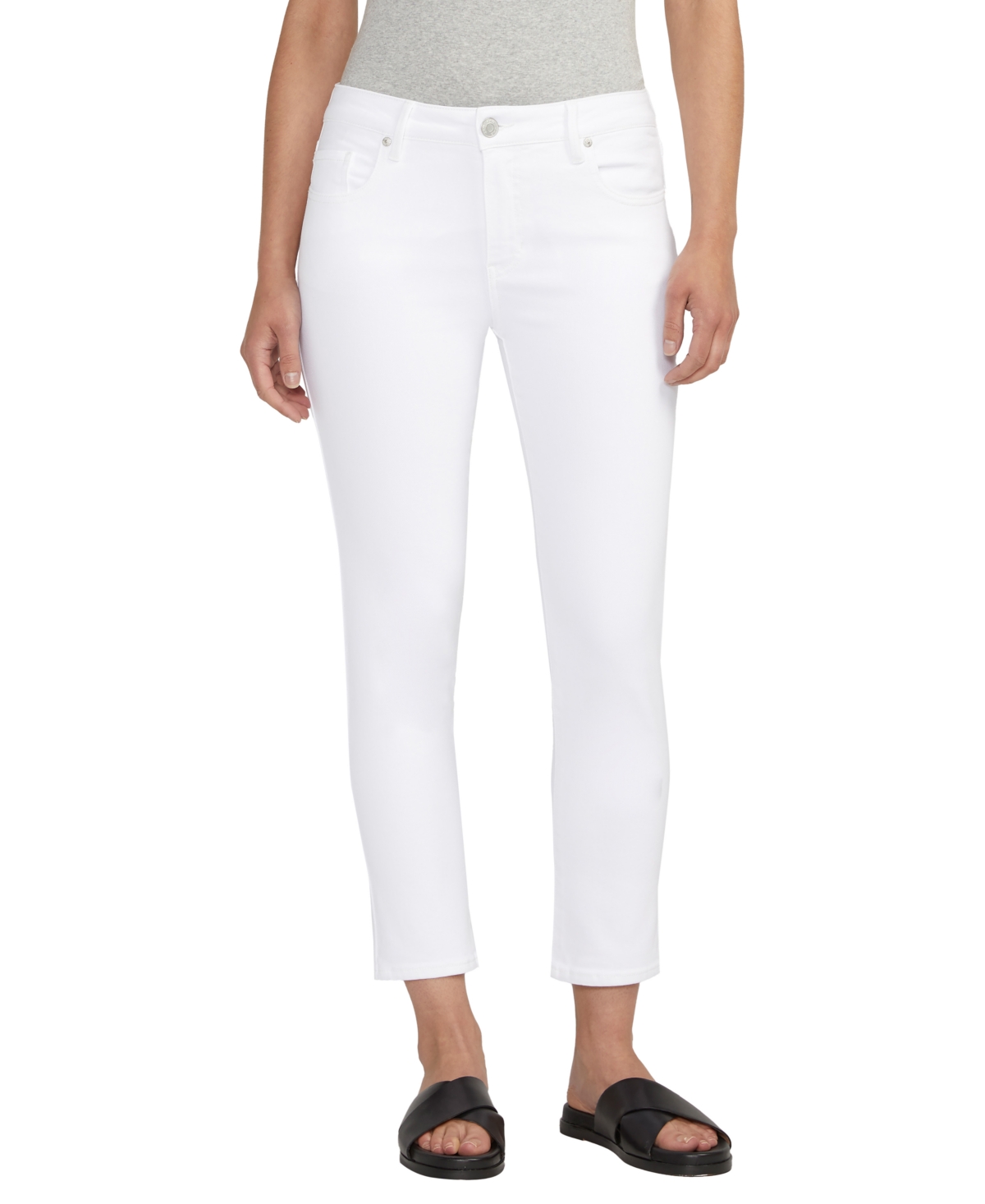 Jag Cassie Mid Rise Cropped Pants In White