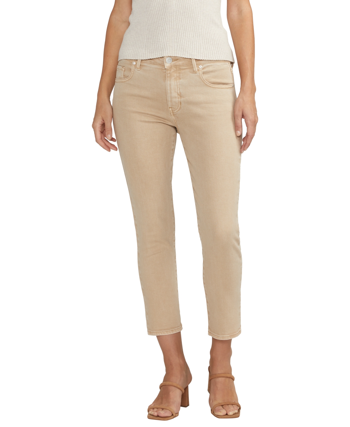 Jag Women's Cassie Mid Rise Cropped Pants In Humus