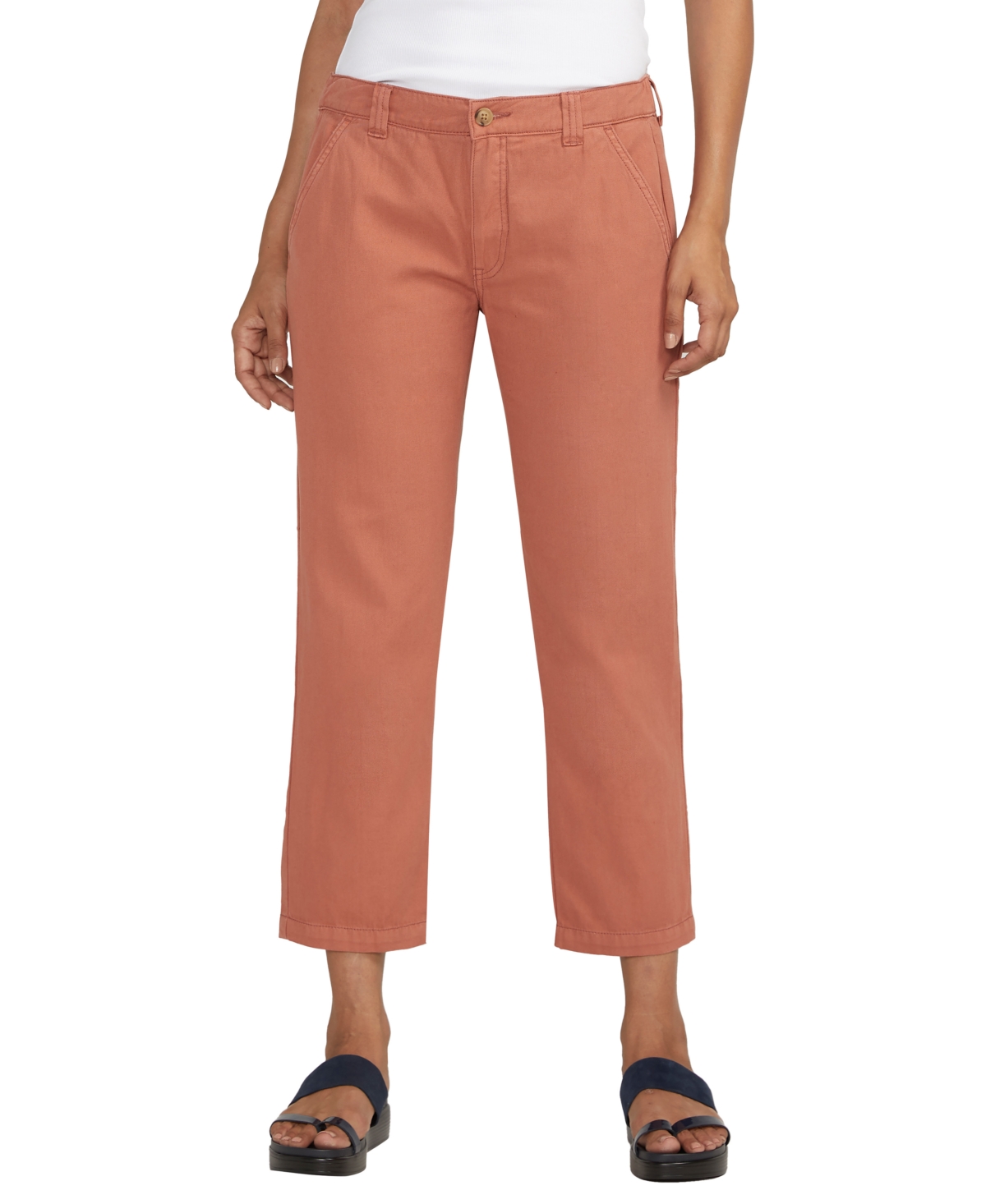 Jag Women's Chino Tailored Cropped Pants In Chutney