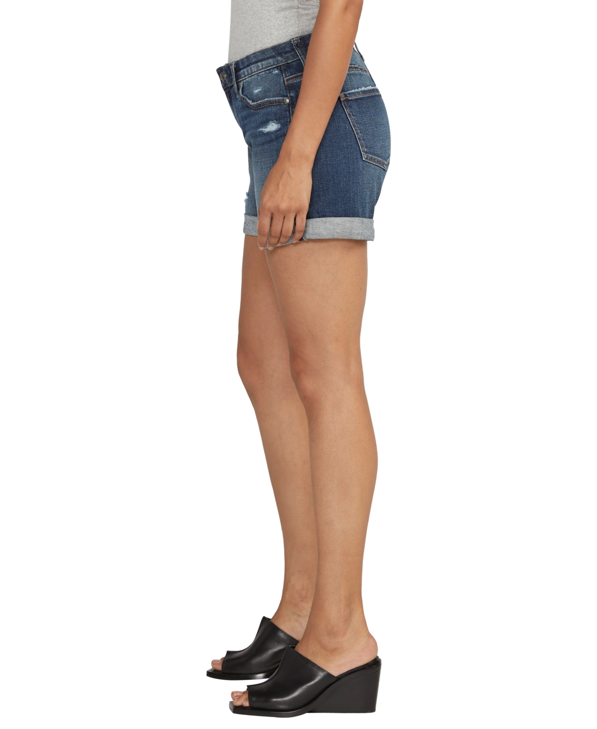 Shop Jag Women's Alex Mid Rise Boyfriend Shorts In Voyage Blue