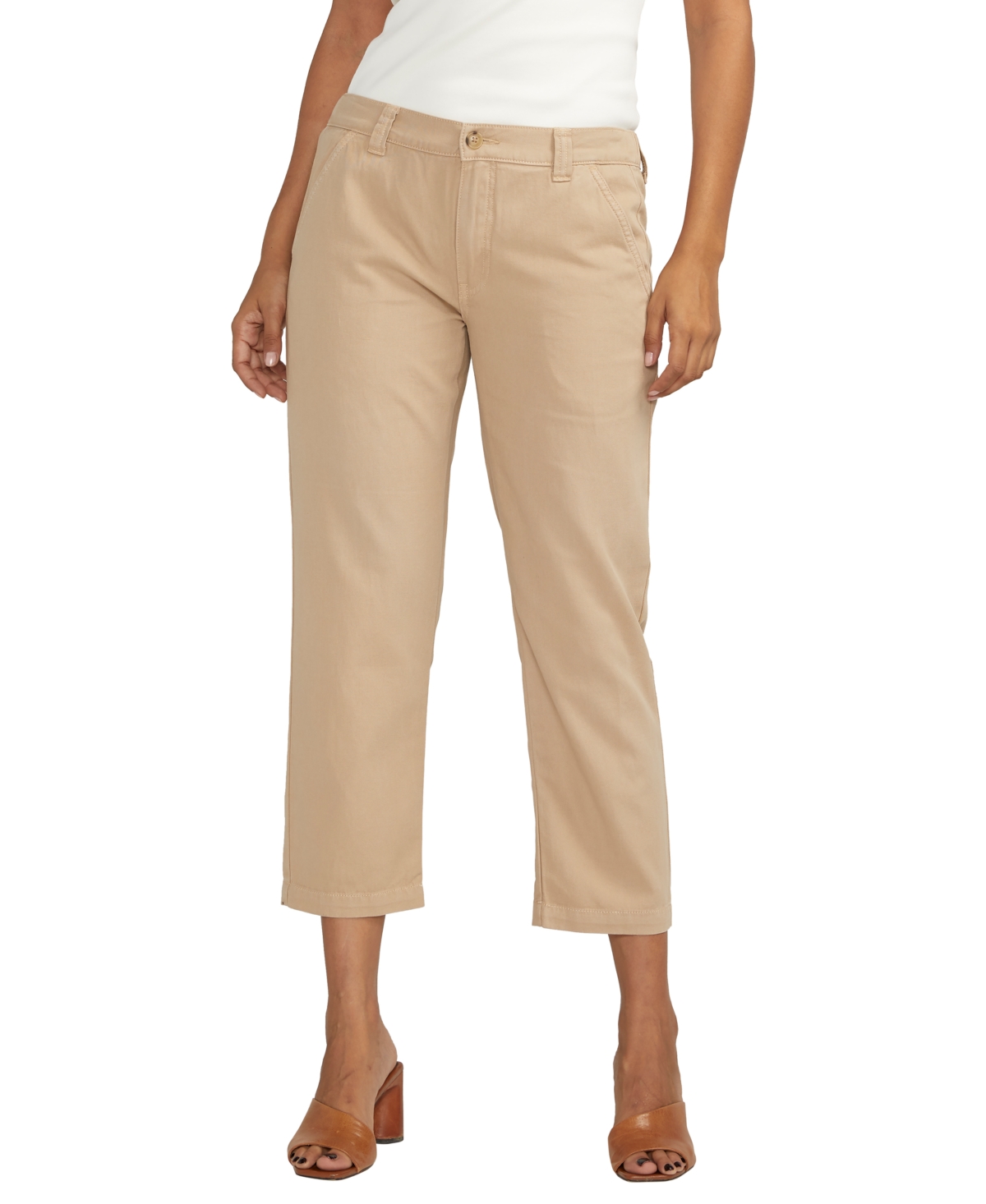 Jag Women's Chino Tailored Cropped Pants In Humus