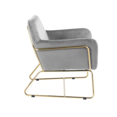 Keira Velvet Accent Chair With Metal Base