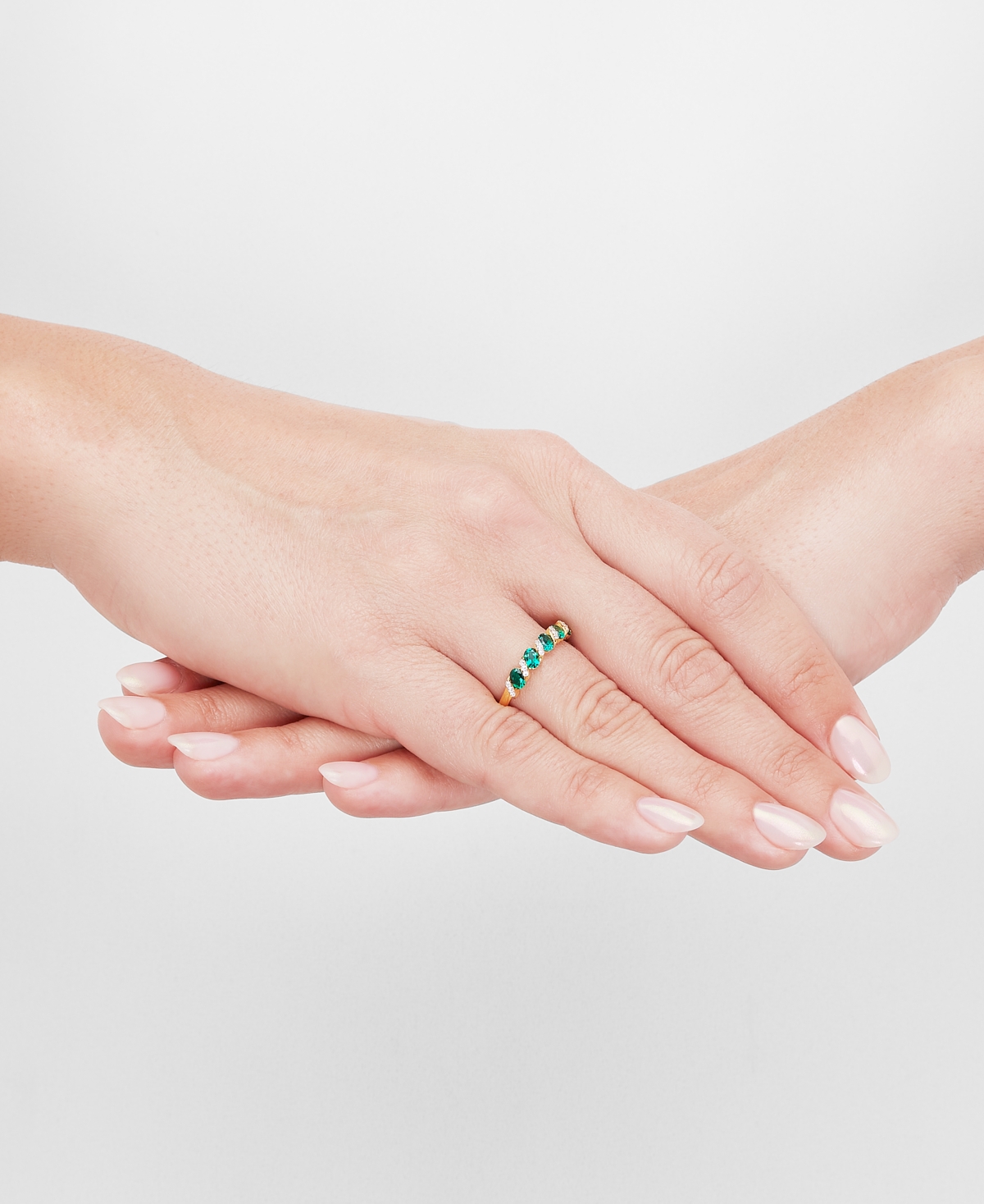 Lab-Grown Blue Sapphire (1-1/3 ct. t.w.) & Lab-Grown White Sapphire (1/10 ct. t.w.) Ring in 14k Gold-Plated Sterling Silver (Also in Lab-Grown Ruby &