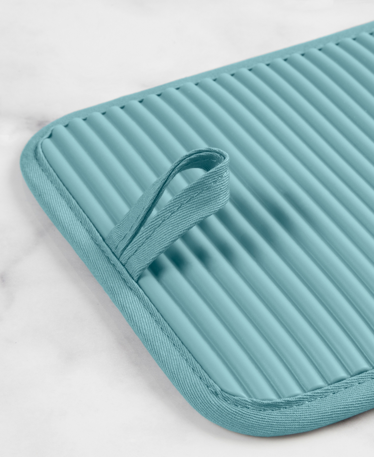 Kitchenaid Ribbed Silicone Pot Holder, 2pk, 7" X 9" In Mineral Water Aqua
