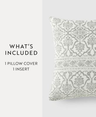 Damask Printed Decorative Pillow, 20" x 20"