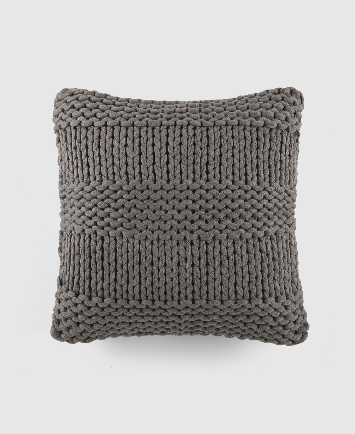 Ienjoy Home Cozy Chunky Knit Decorative Pillow, 20" X 20" In Gray