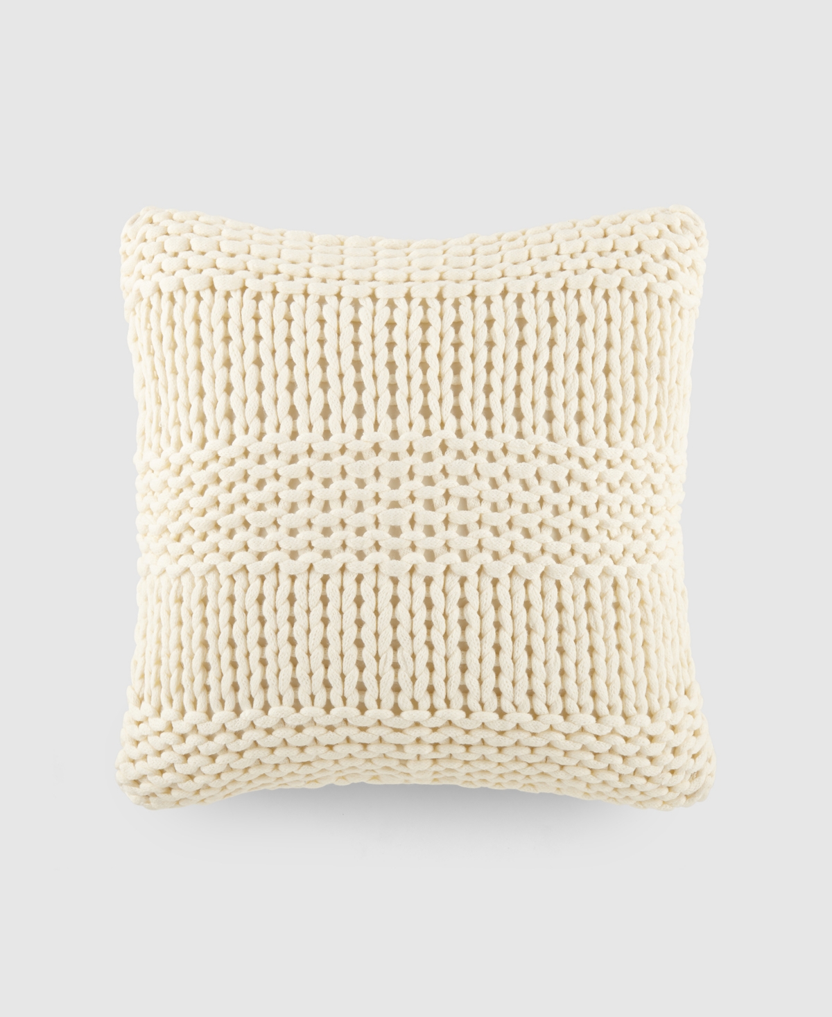 Ienjoy Home Cozy Chunky Knit Decorative Pillow, 20" X 20" In Ivory