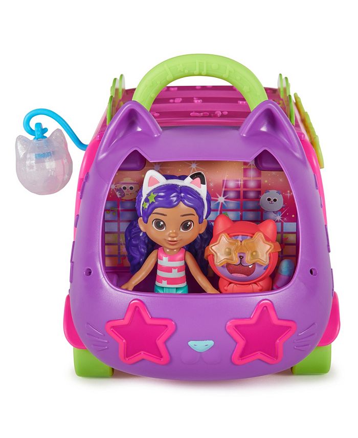 Gabby's Dollhouse Celebration Party Bus Playset with Gabby DJ Catnip Toy Figures and Dollhouse