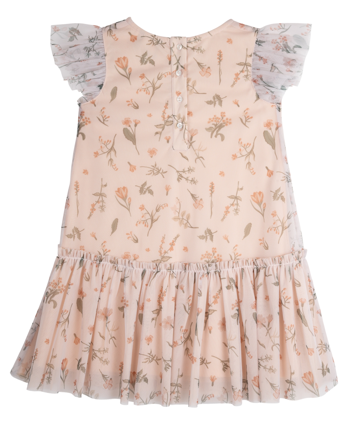 Shop Rare Editions Toddler Girls Embroidered Sequin Mesh Dress In Peach
