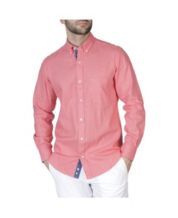 Men's Solid Cotton Linen Full Sleeve Shirts - Smart Pink LC10102F