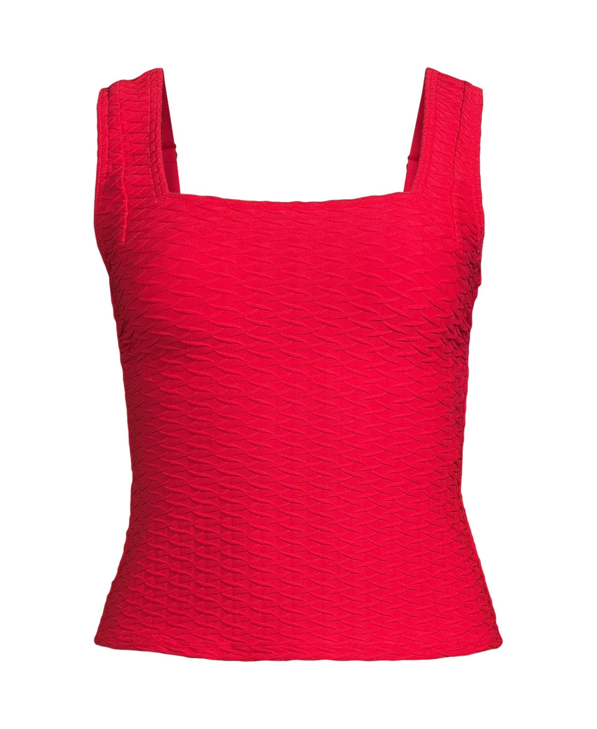 Women's Texture Square Neck Tankini Swimsuit Top - Strawberry