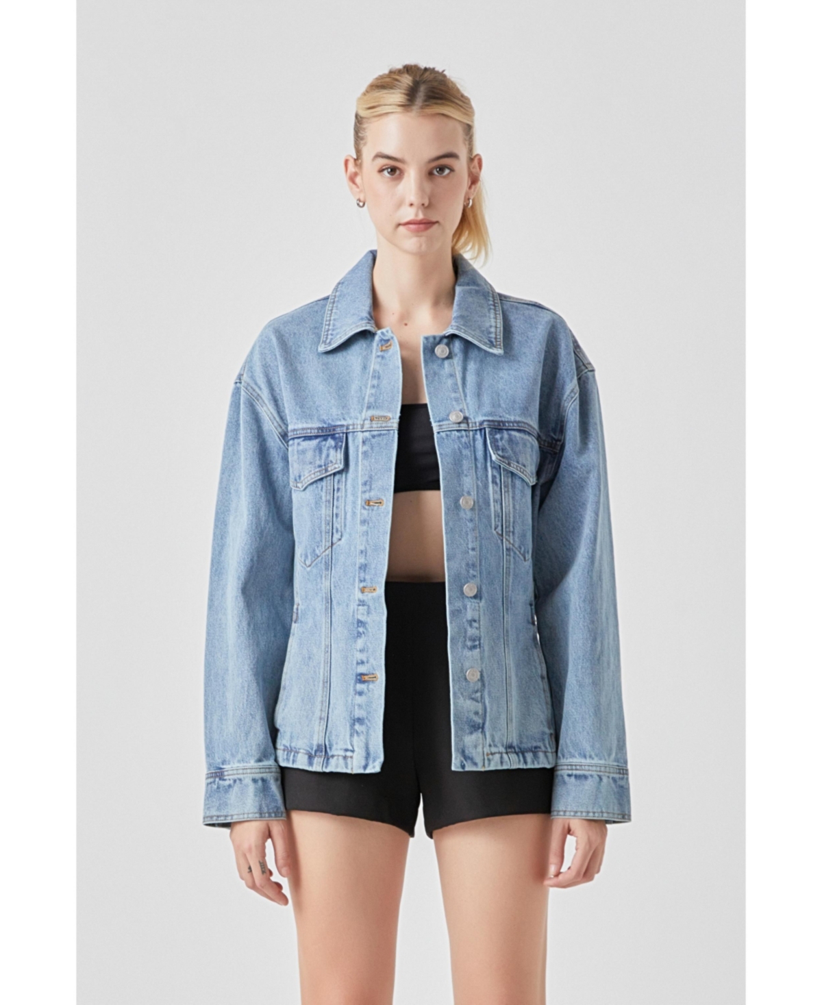 Women's Waist Fitted Denim Jacket