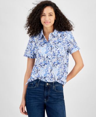 Tommy Hilfiger - Women's Garden Floral Cotton Camp Shirt