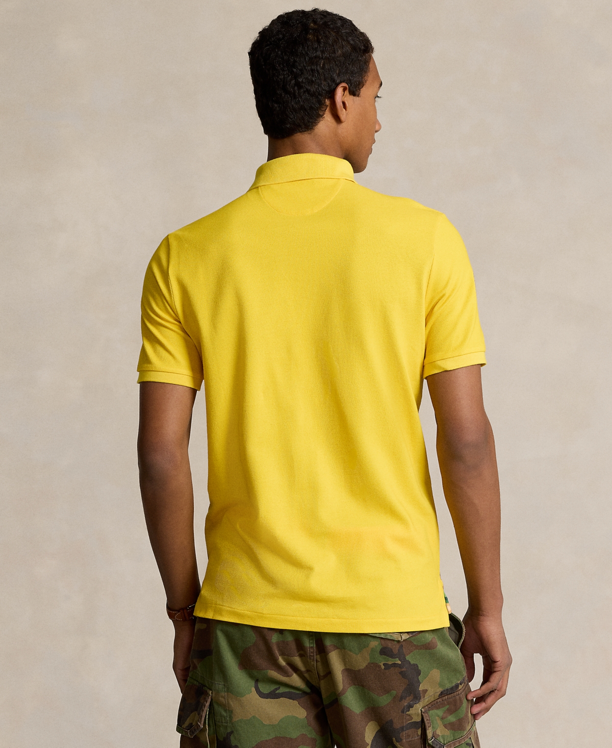 Shop Polo Ralph Lauren Men's Classic-fit Mesh Graphic Polo Shirt In Canary Yellow Poster Print