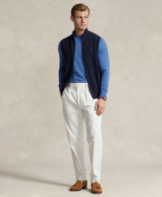 Men's Mesh-Knit Cotton Full-Zip Sweater Vest