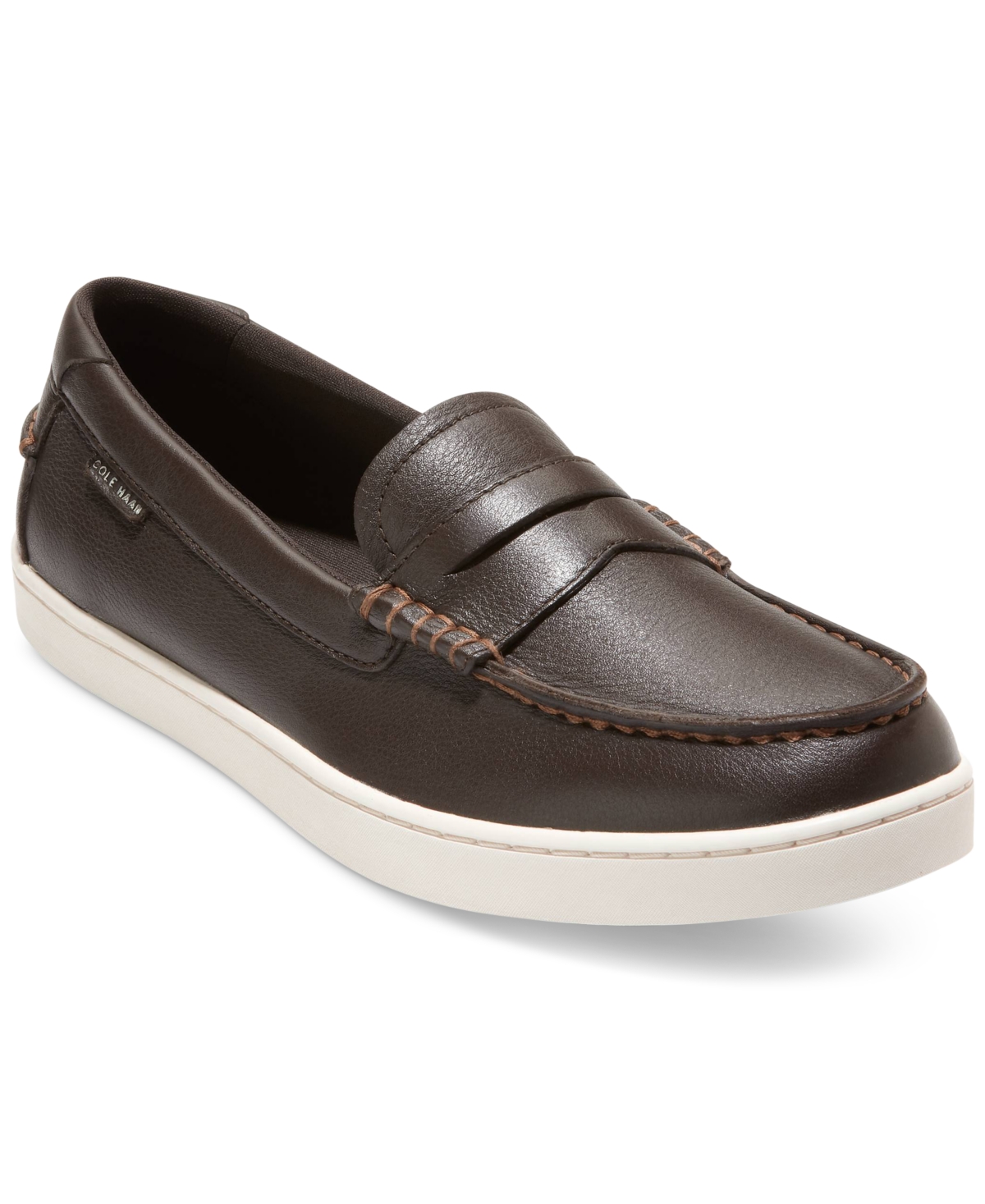 Cole Haan Men's Nantucket Slip-on Penny Loafers In Ch Dark Chocolate Pebble,ivory
