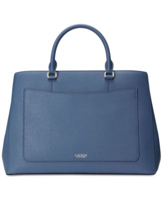 Lauren Ralph Lauren Crosshatch Leather Large Hanna Satchel
