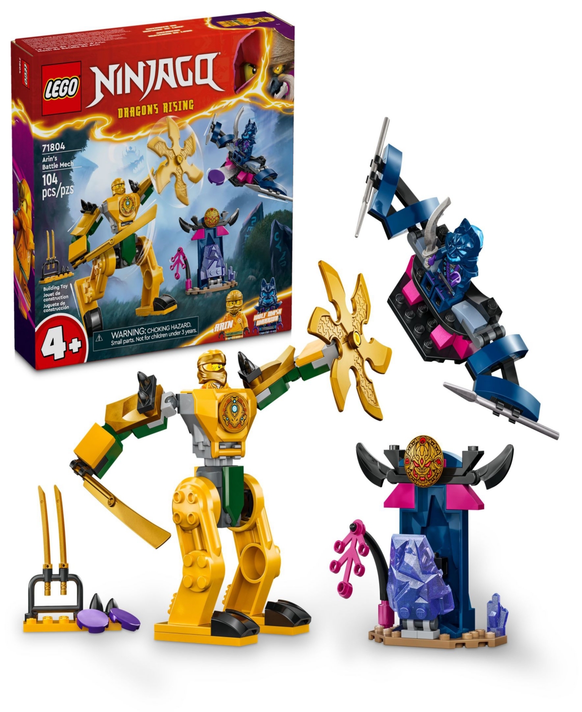 Shop Lego Ninjago Arin's Battle Mech Ninja Toy Set 71804, 104 Pieces In Multicolor