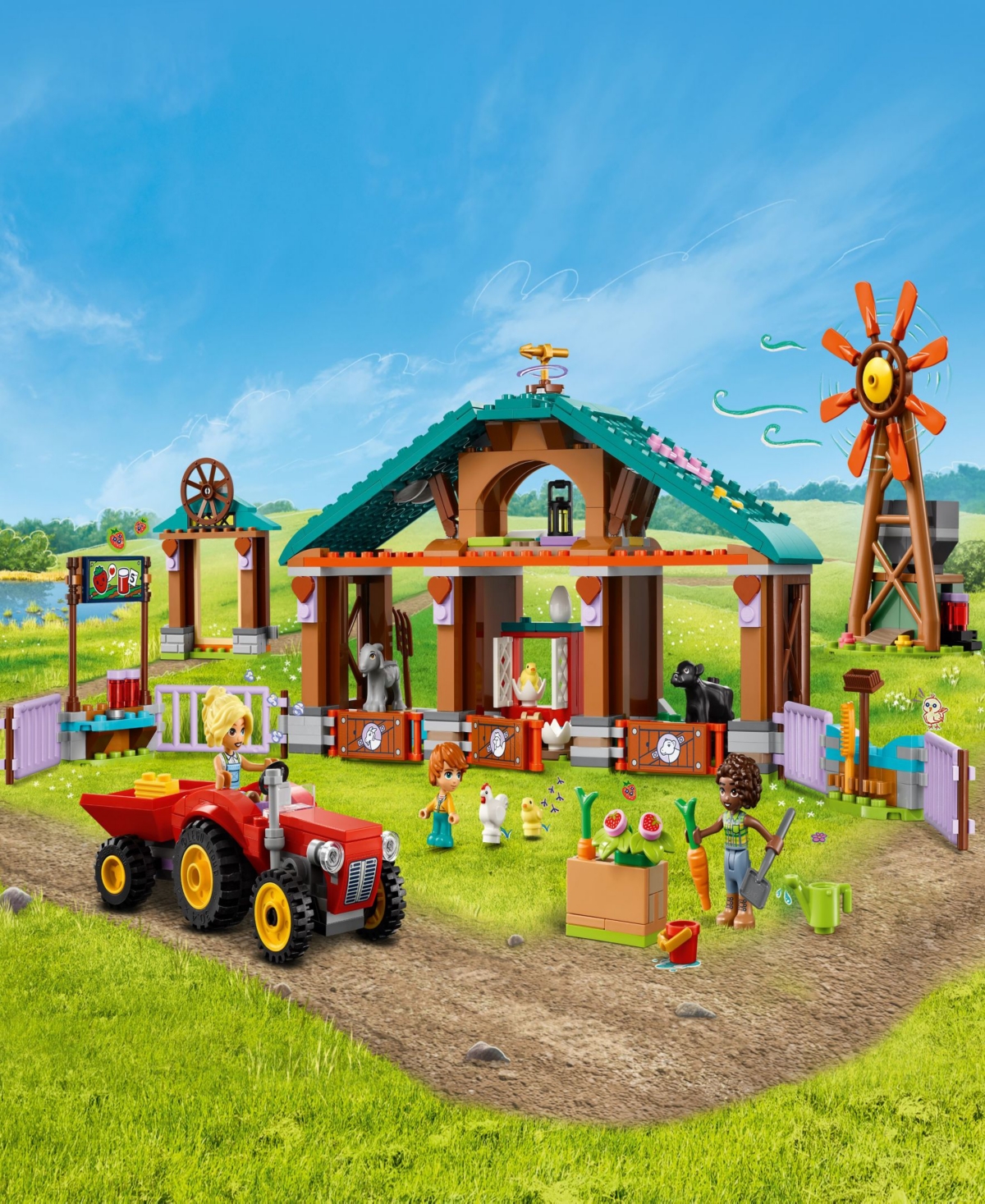 Shop Lego Friends Farm Animal Sanctuary And Tractor Toy 42617, 489 Pieces In Multicolor