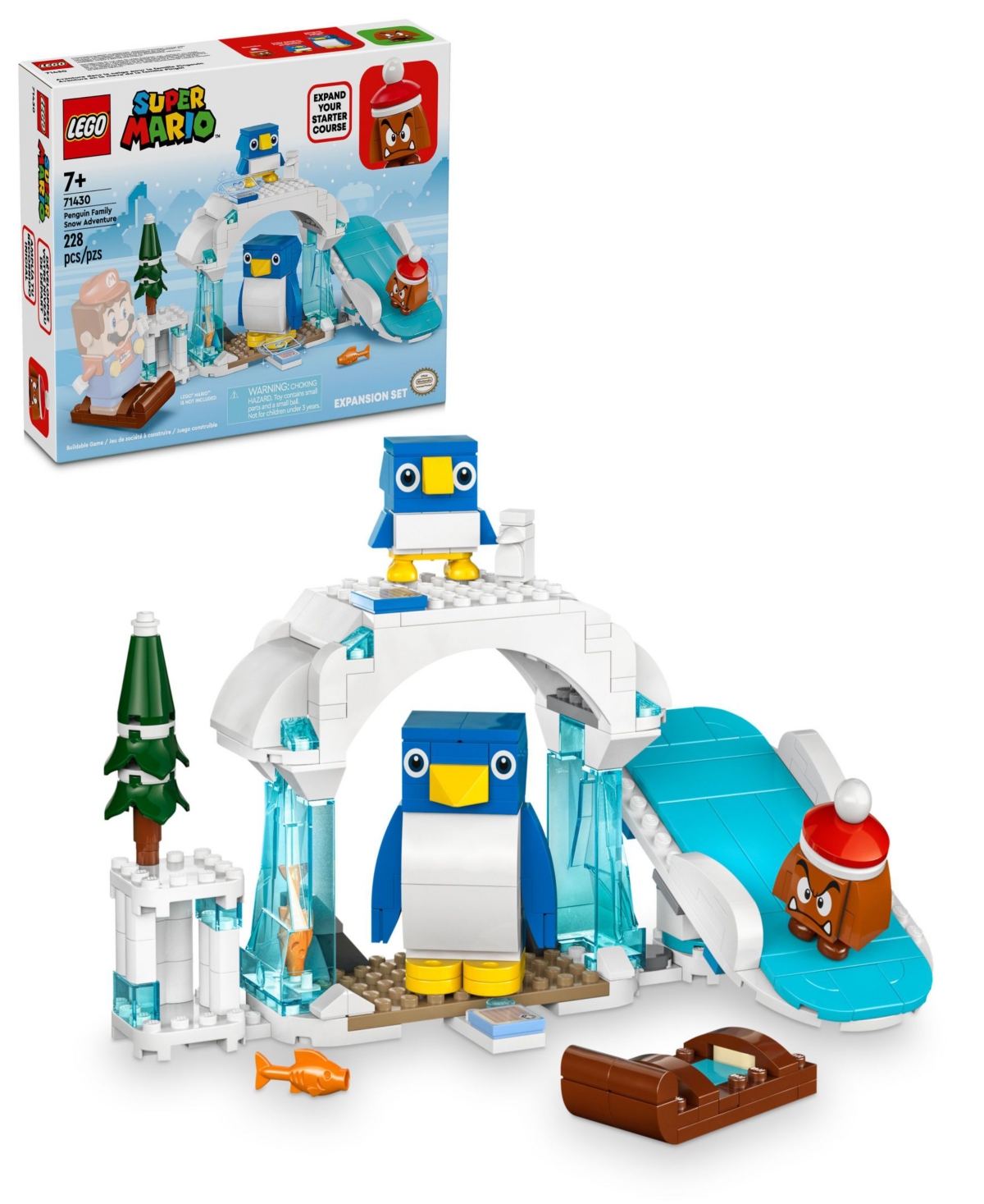 Shop Lego Super Mario Penguin Family Snow Adventure Expansion Set 71430, 228 Pieces In Multicolor