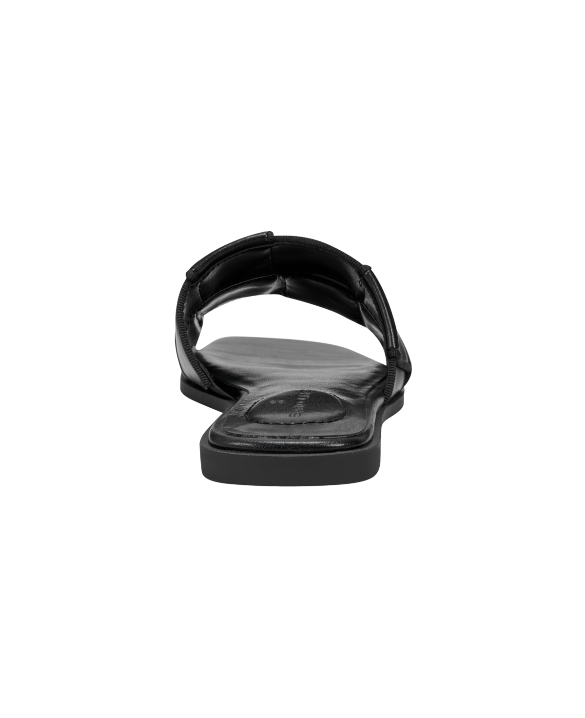 Bandolino Women's Vanelli Square Toe Casual Flat Sandals - Black - Faux Leather PU