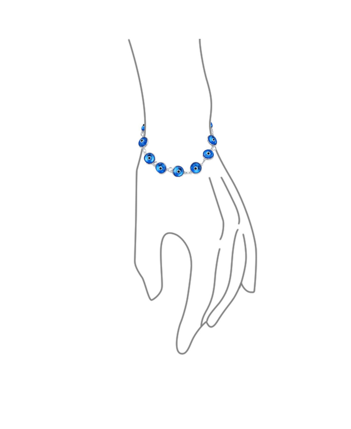 Bling Jewelry Protection Good Luck Amulet Turkish Translucent Glass Bead Evil Eye Bracelet For Women Sterling Silver