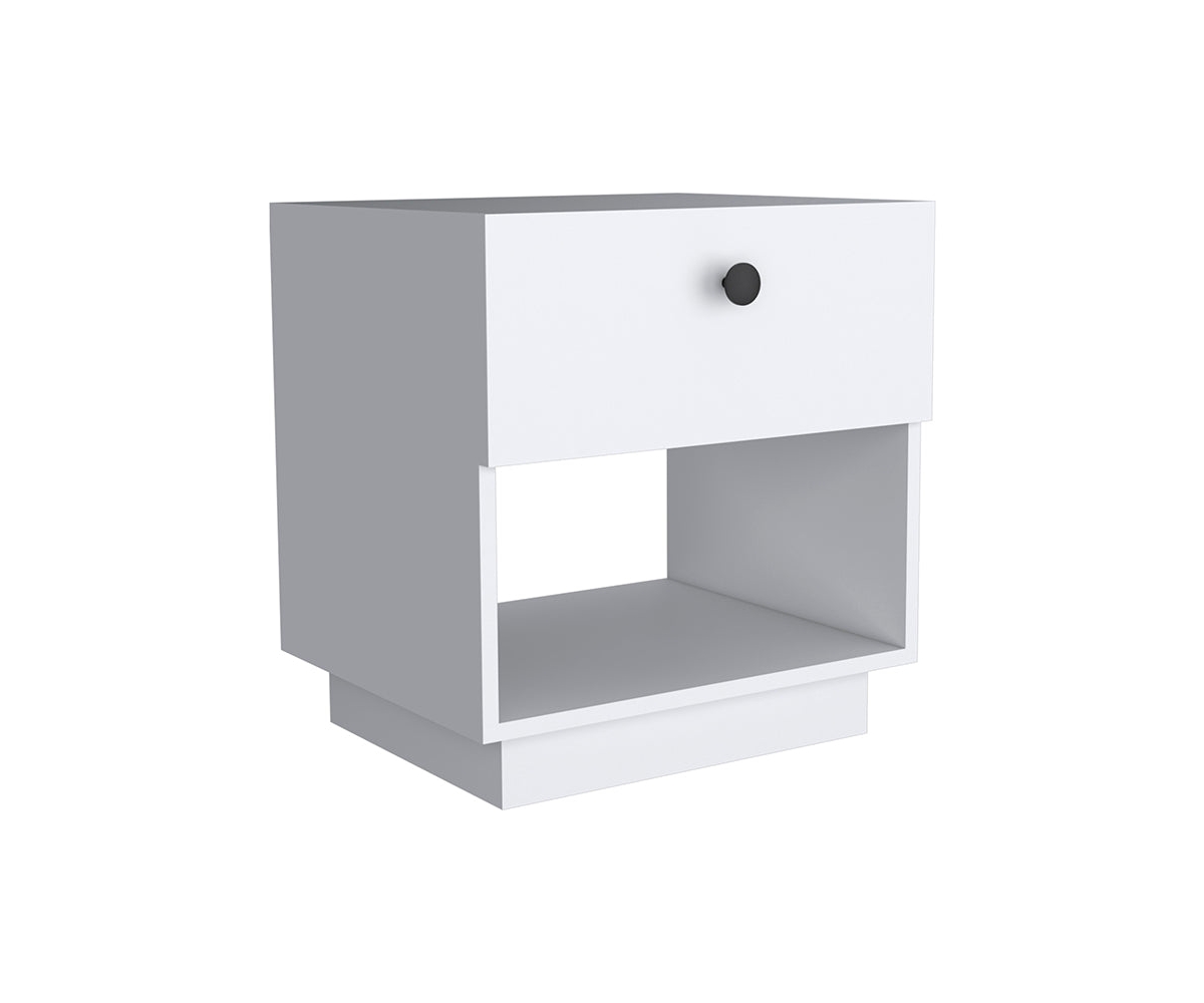 Depot E-shop Macon Single Drawer Nightstand with Open Storage Shelf