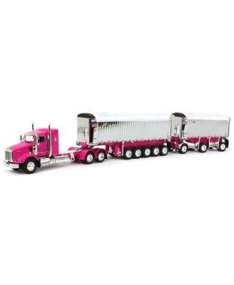 Pink Chrome Ken worth with Chrome East Genesis II End Dump Trailers ...