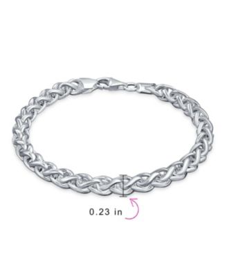 Solid Heavy 6MM Braid Rope Wheat Chain Link Bracelet .925 Sterling Silver 8.5 Inch