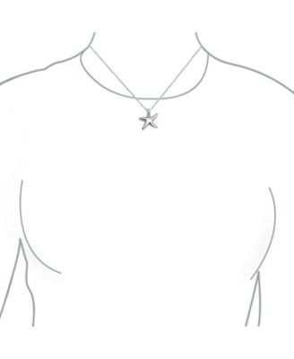 Ocean Lover Sea Tropical Beach Vacation Nautical Starfish Pendant Necklace For Women s Sterling Silver