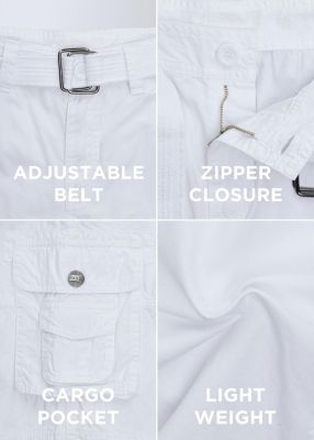 Big Boys Belted Twill Cargo Shorts