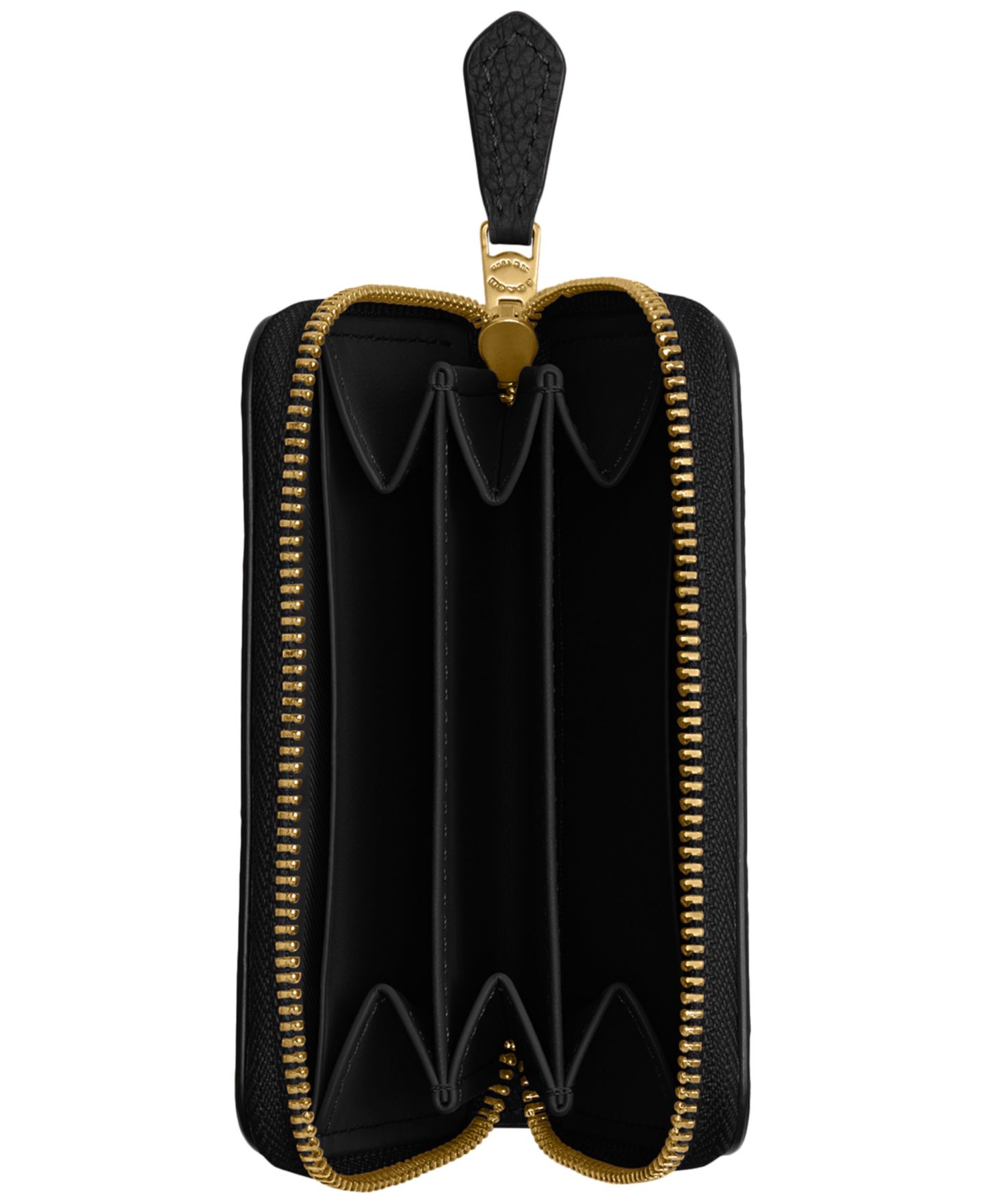 Женский кошелёк Coach Essential Leather Zip Around Card Case Wallet, цвет: Латунный / Чёрный — фото 3