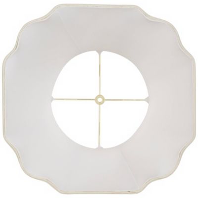 Imperial Shade Set of 2 Creme Medium Cut Corner Lamp Shades 10" Top x 16" Bottom x 14" High (Spider) Replacement with Harp and Finial