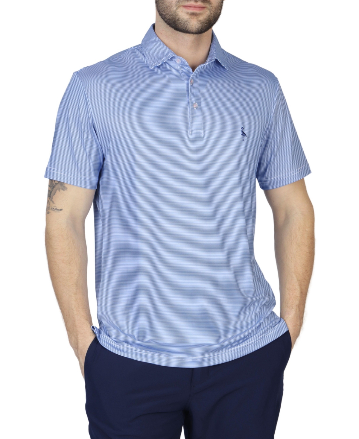 Tailorbyrd Golf Tees Print Performance Polo In Admiral Blue
