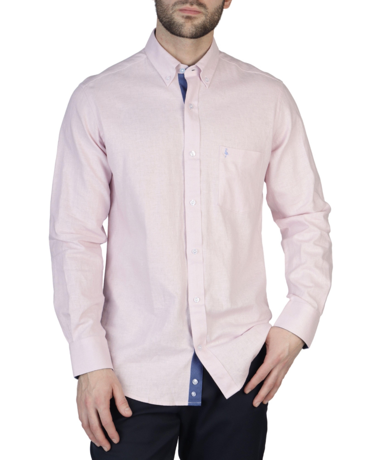Solid Linen Long Sleeve Shirt - Fresh mint