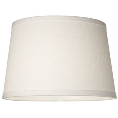 Set of 2 White Small Hardback Drum Lamp Shades 10" Top x 12" Bottom x 8" High (Spider) Replacement with Harp and Finial
